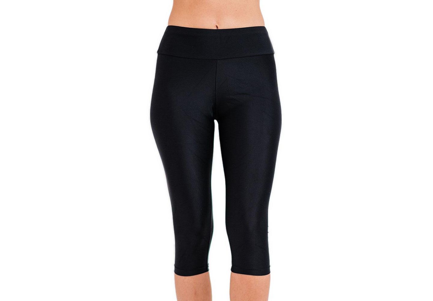 Женские леггинсы Calypsa High Waisted Chlorine Resistant Capri Swim Leggings, цвет: Чёрный — фото 1