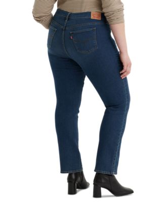Trendy Plus Size 314 Mid-Rise Shaping Straight-Leg Jeans