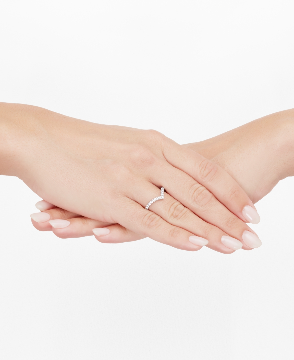 Grown With Love Igi Certified Lab Grown Chevron Band (1/2 Ct. T.w.) In 14k White Or Yellow Gold In White Gold