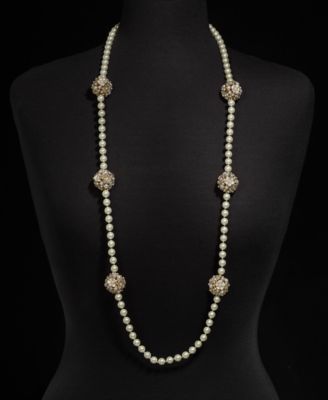 Charter Club Gold-Tone Long Beaded Necklace, 42" + 2" extender, Created for Macy's