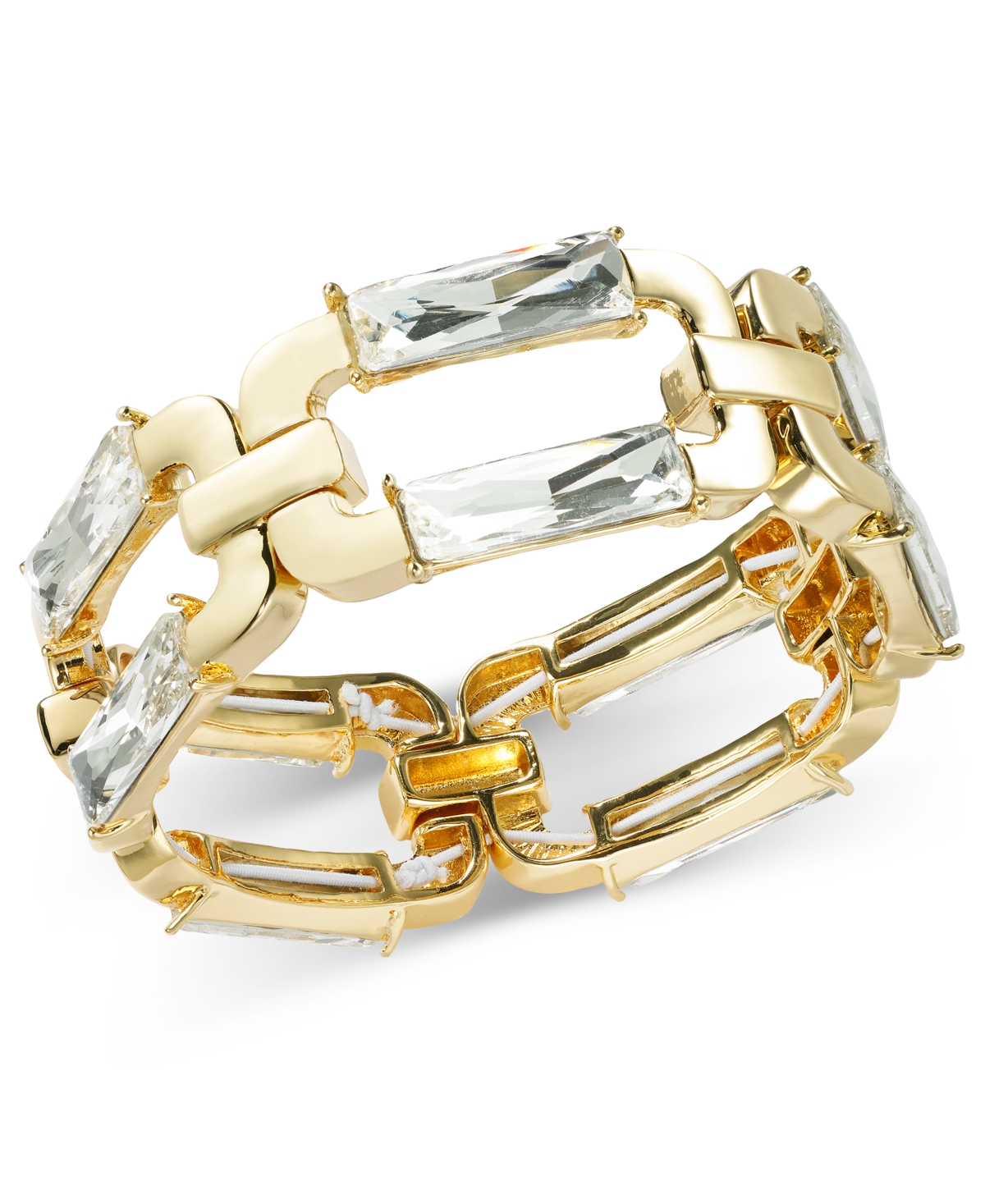 Stone Chain Link Stretch Bracelet, Created for Macy's - Silver