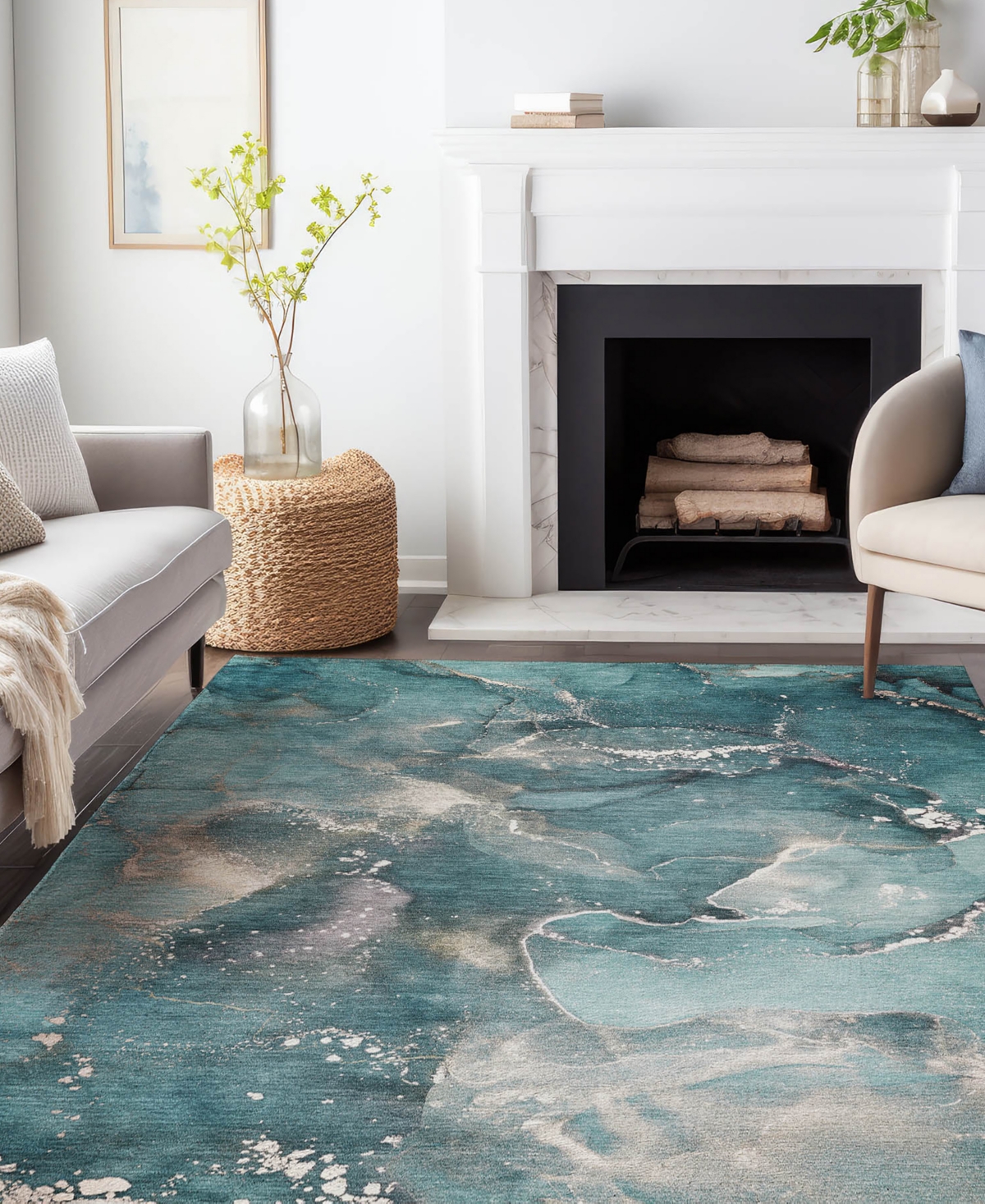 Dalyn Odyssey Oy11 1'8" X 2'6" Area Rug In Aqua