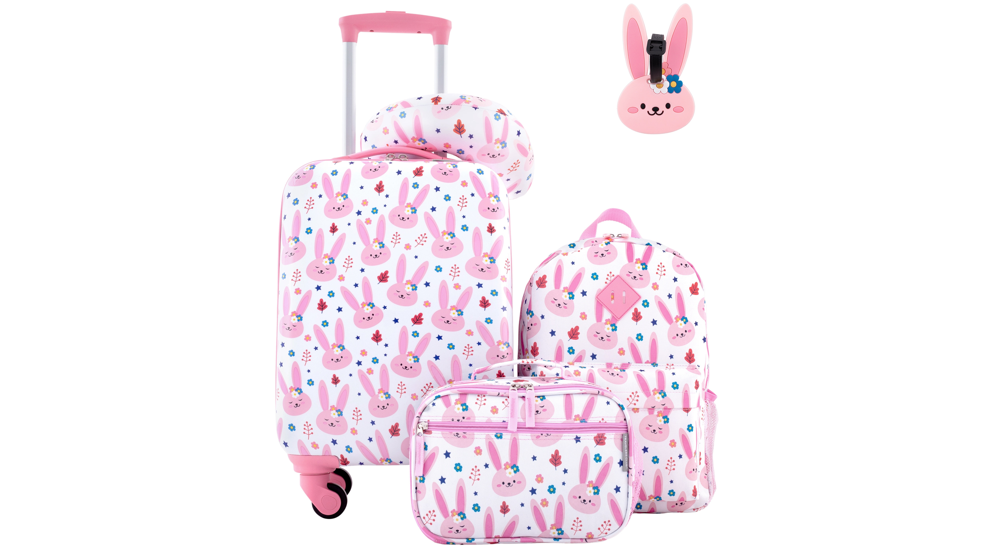Travelers Club Kid's Hard Side Carry-On Spinner 5 Piece Luggage Set