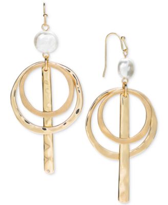 Style & Co - Gold-Tone Circular Linear Drop Earrings