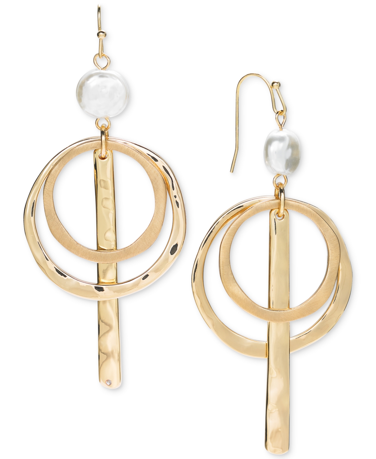 Gold-Tone Circular Linear Drop Earrings, Created for Macy's - Gold