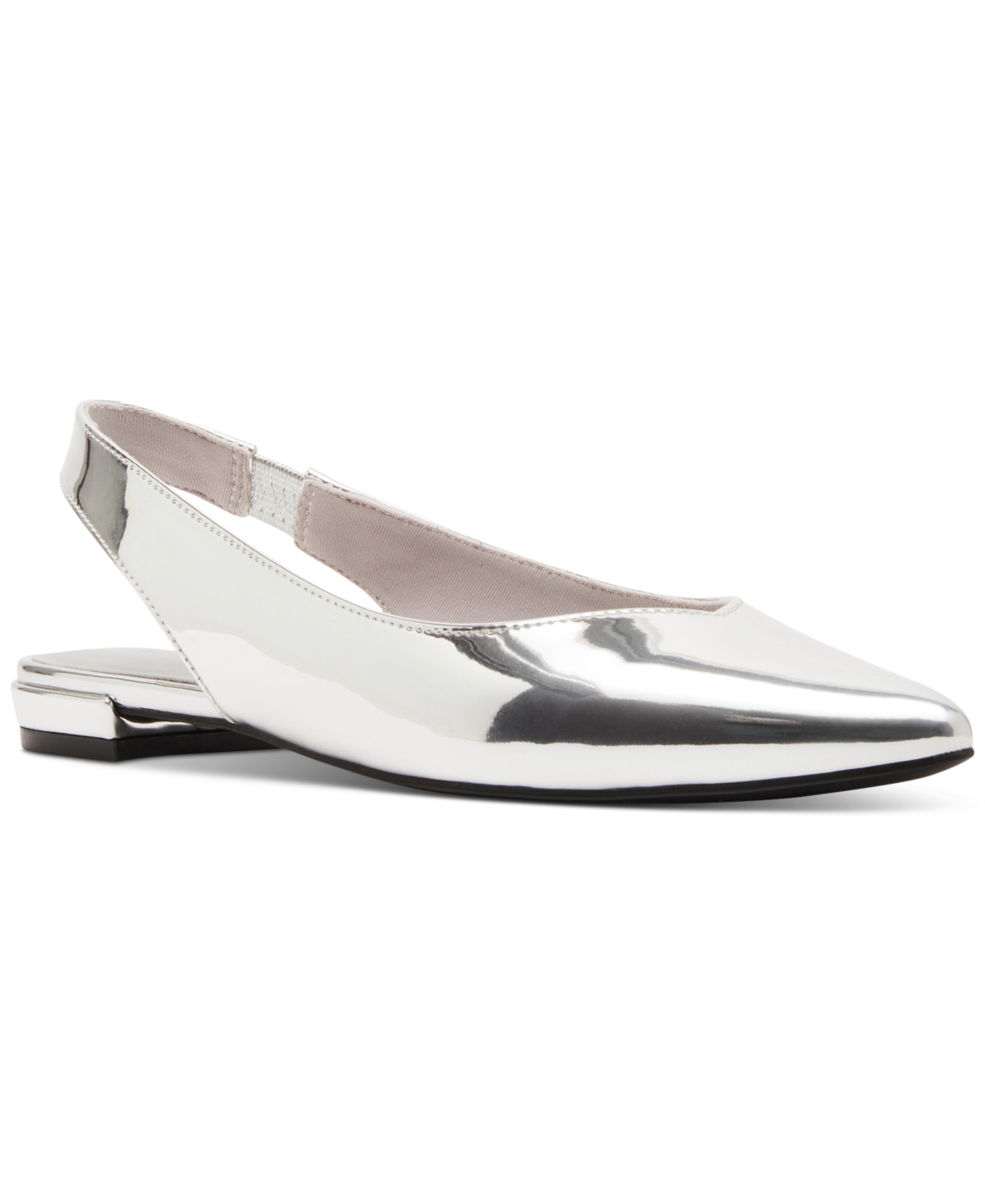 Deviin Pointed-Toe Slingback Flats - White Smooth