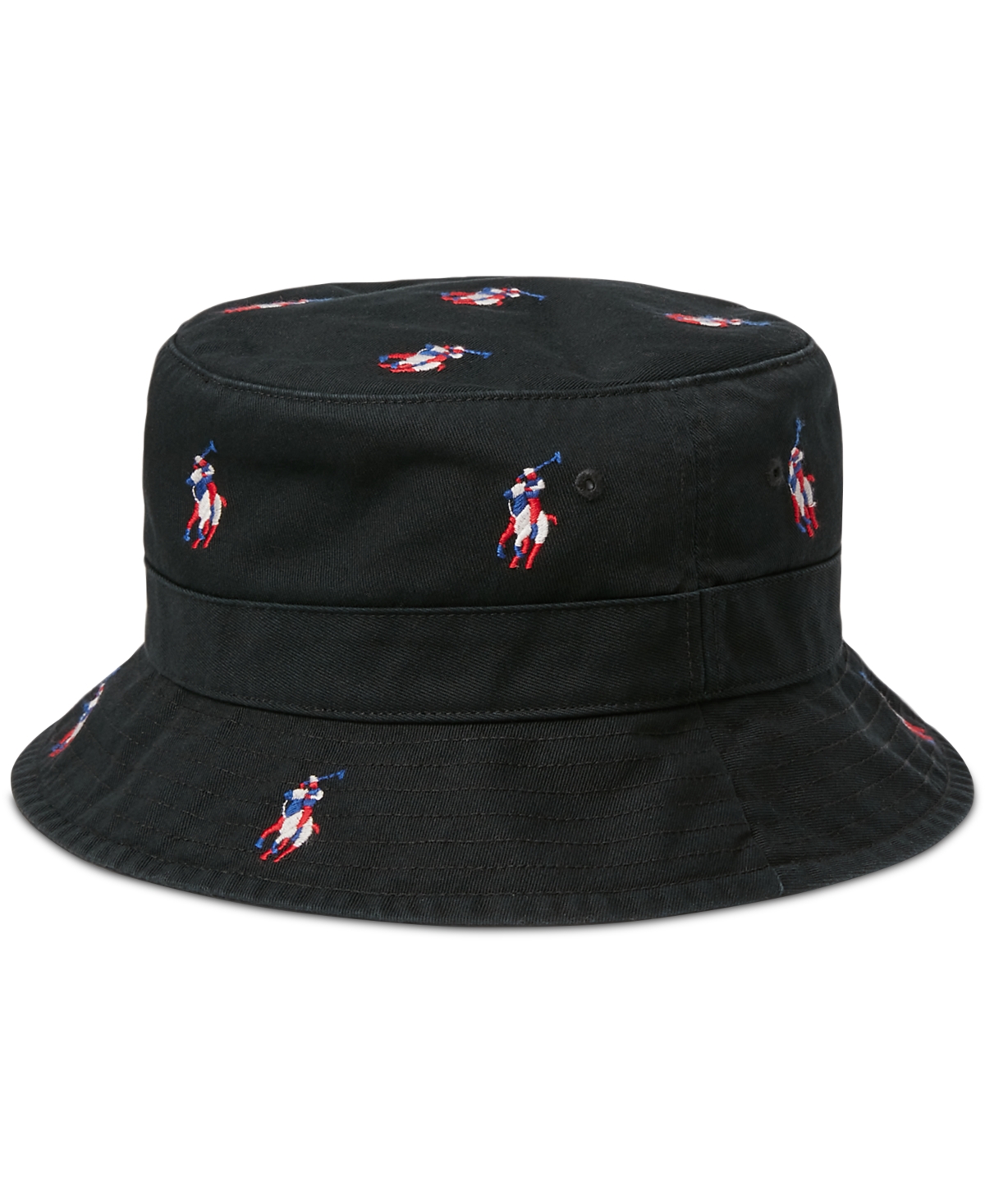 Polo Ralph Lauren Men's Tricolor Pony Twill Bucket Hat In Polo Black W,multi Pp Aoe