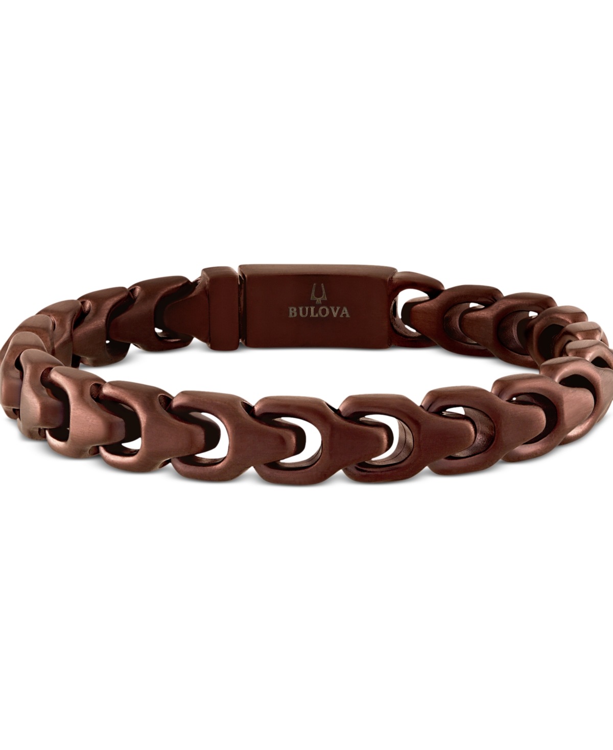 Bulova Brown-tone Ip Stainless Steel Link Bracelet