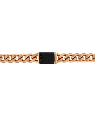 Black & Rose Gold-Tone IP Stainless Steel Link 22" Necklace