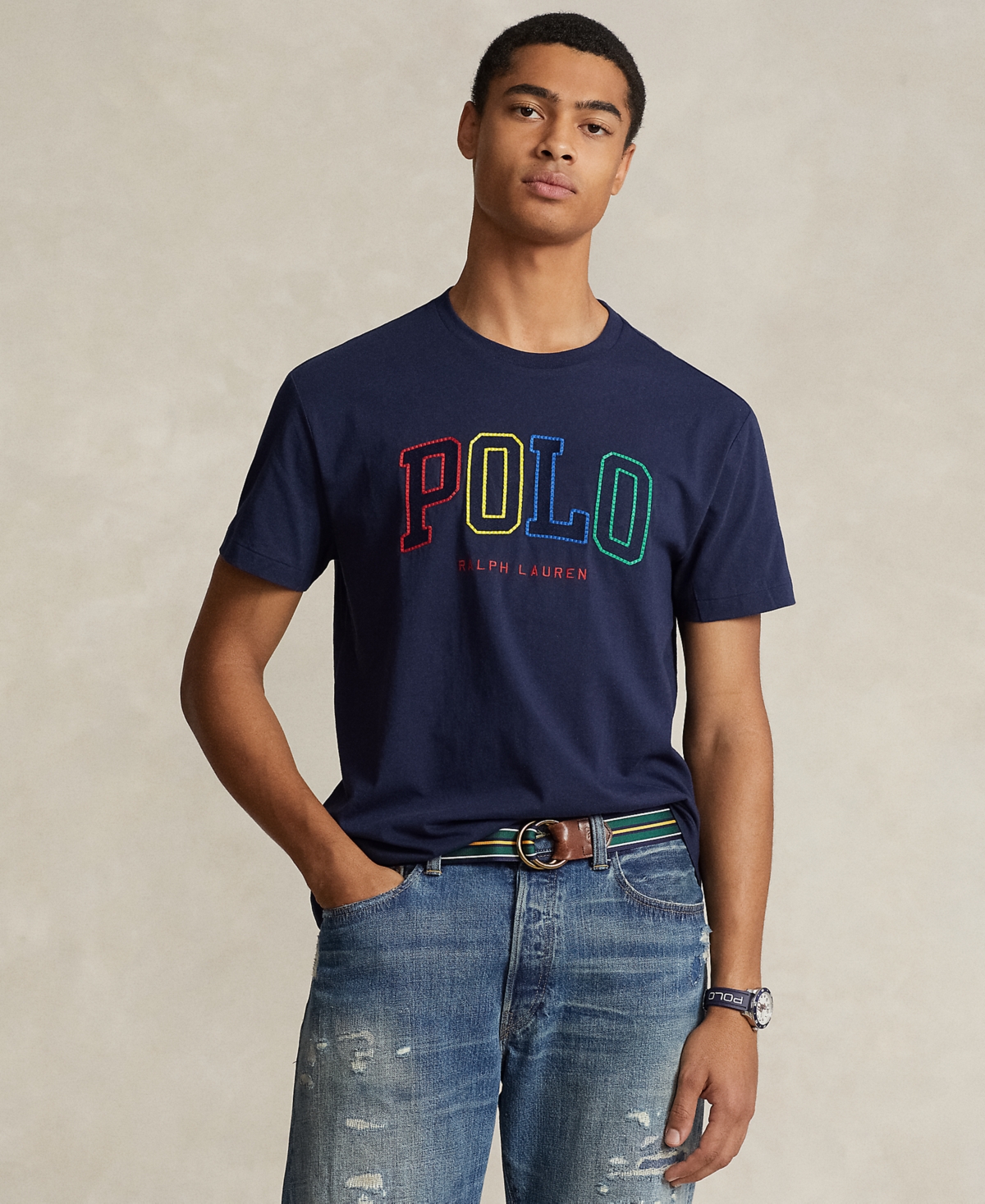 Polo Ralph Lauren Men's Embroidered Logo T-shirt In Cruise Navy