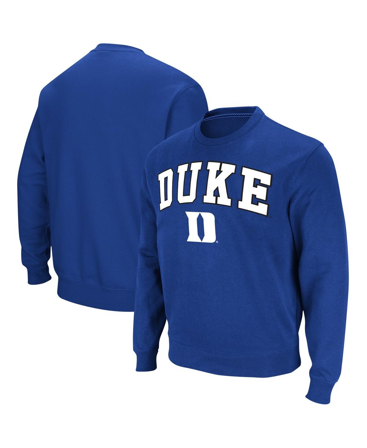 Shop Colosseum Men's  Royal Duke Blue Devils Arch & Logo Pullover Sweatshirt