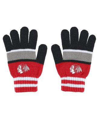 Women's Chicago Blackhawks Stripe Glove and Scarf Set