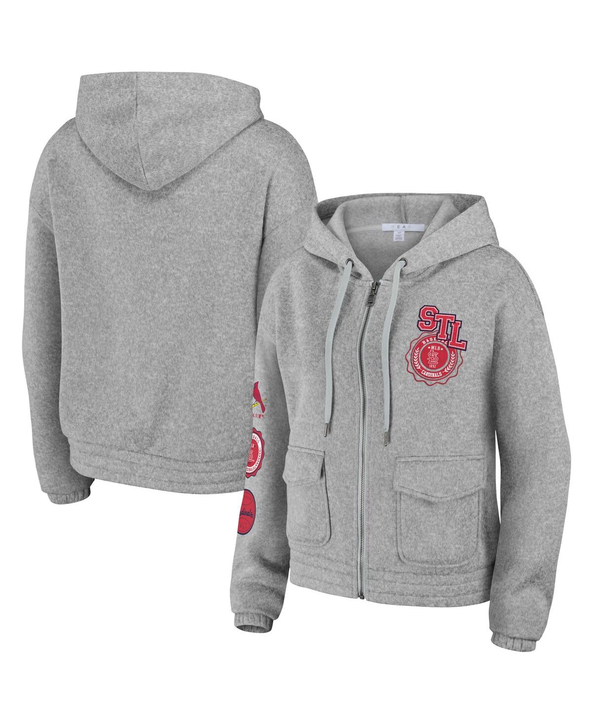 Shop Wear By Erin Andrews Women's  Gray St. Louis Cardinals Full-zip Hoodie