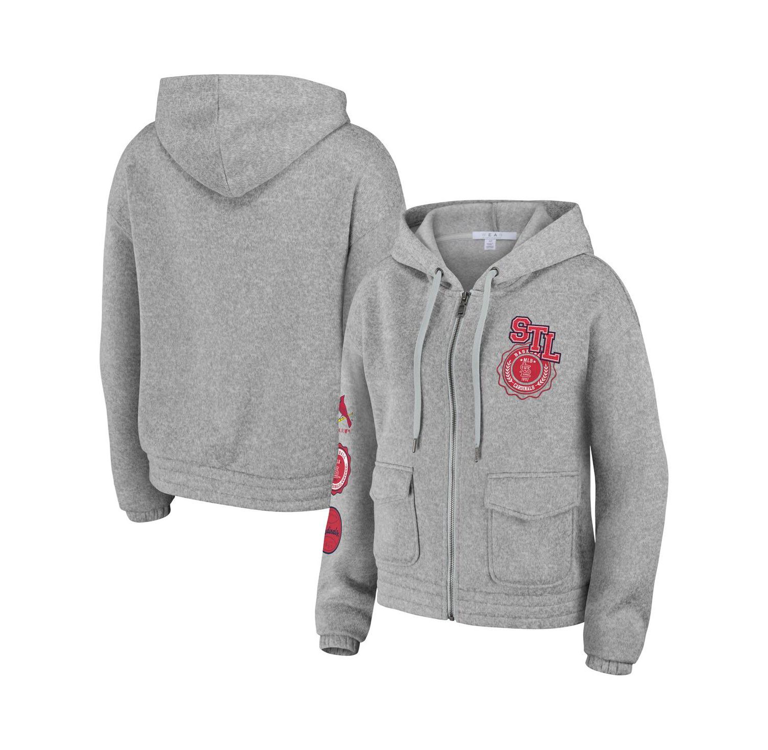 Women's Gray St. Louis Cardinals Full-Zip Hoodie