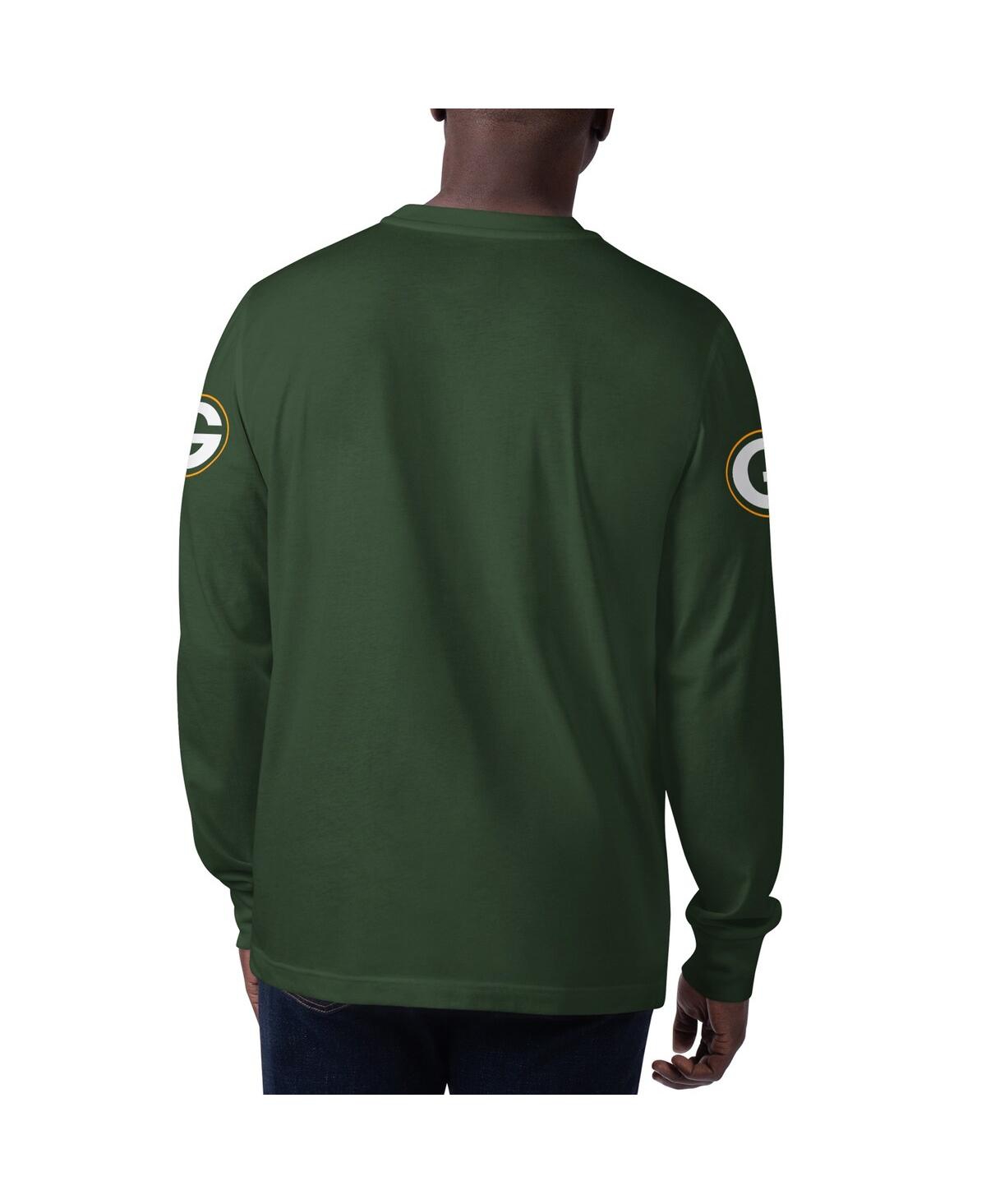 Starter Men's  Green Green Bay Packers Clutch Hit Long Sleeve T-shirt In Green
