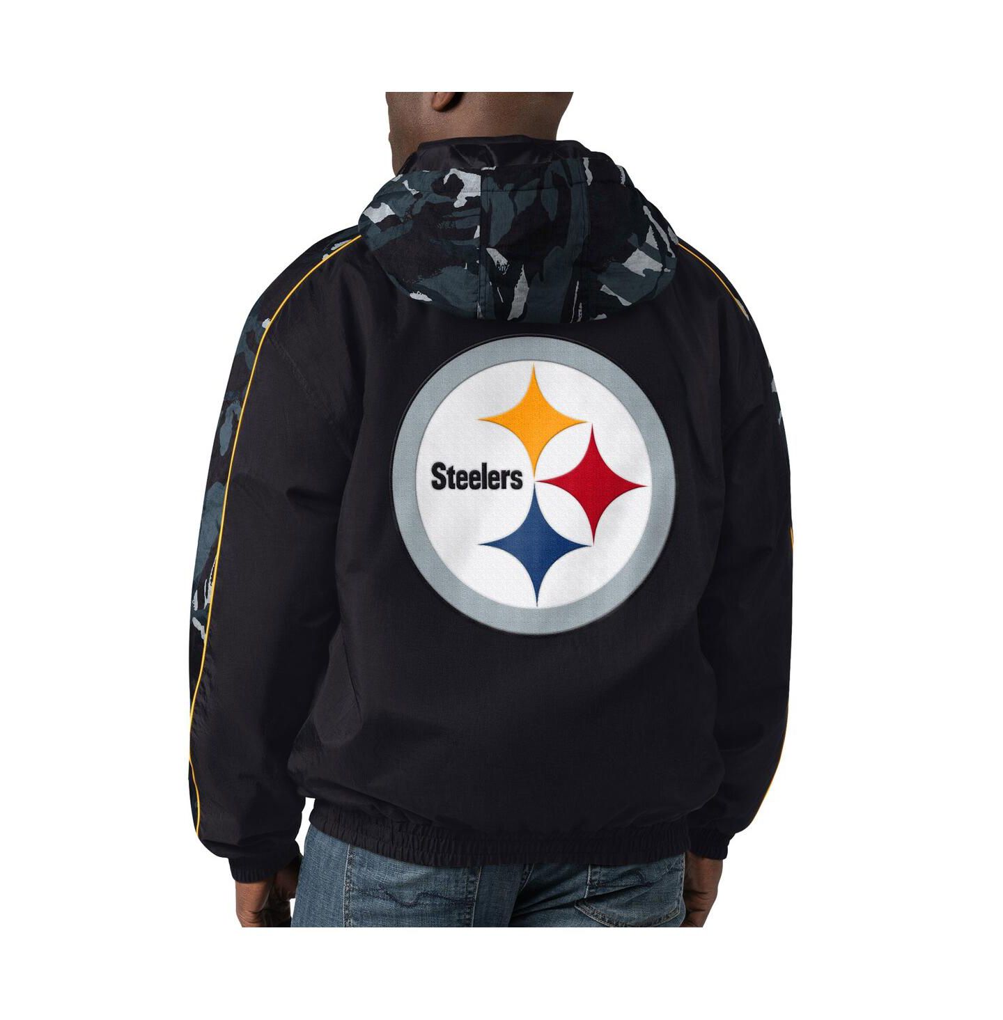 Мужская куртка Starter Black Pittsburgh Steelers Thursday Night Gridiron Full-Zip Hoodie Jacket — фото 2