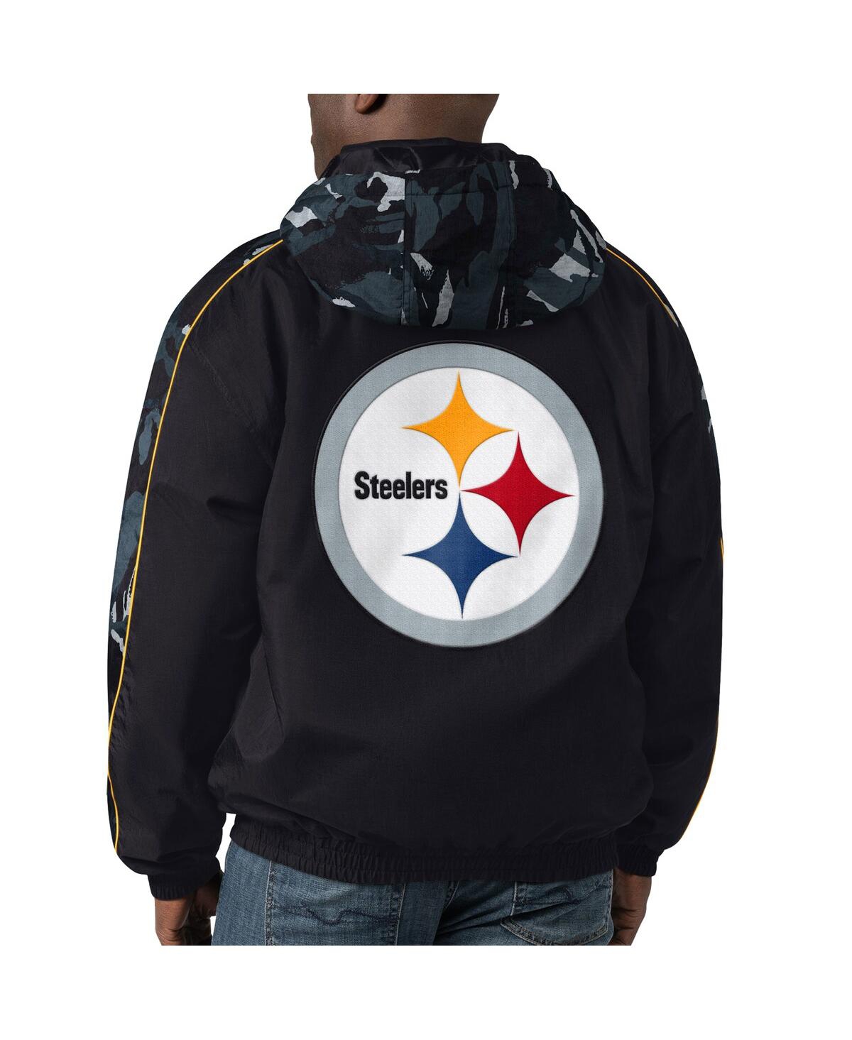 Starter Black Pittsburgh Steelers Thursday Night Gridiron Full-zip Hoodie In Black