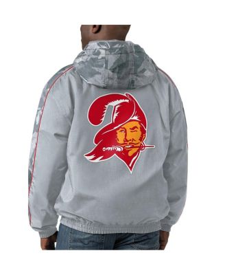 Men's Gray Distressed Tampa Bay Buccaneers Thursday Night Gridiron Throwback Full-Zip Jacket