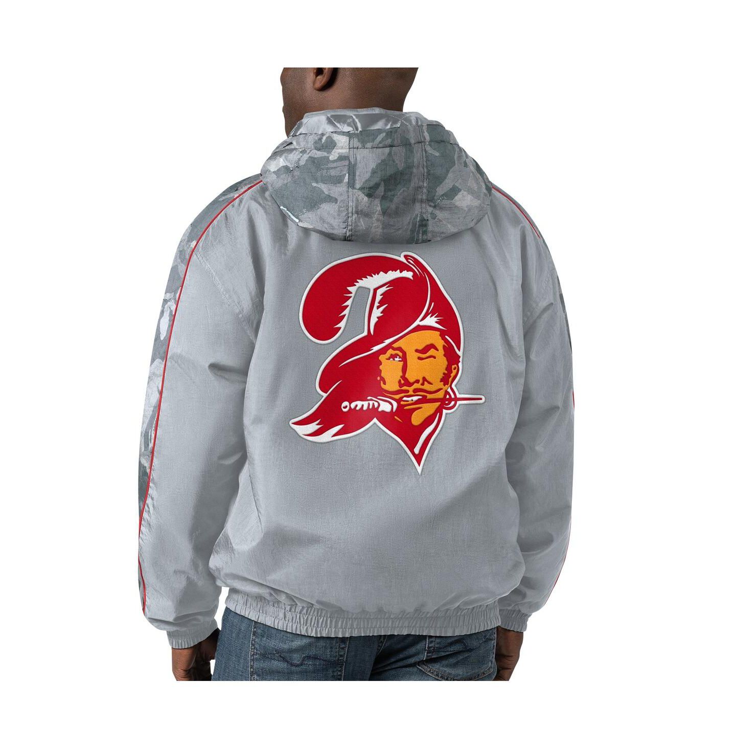 Мужская куртка Starter Gray Distressed Tampa Bay Buccaneers Thursday Night Gridiron Throwback Full-Zip — фото 2