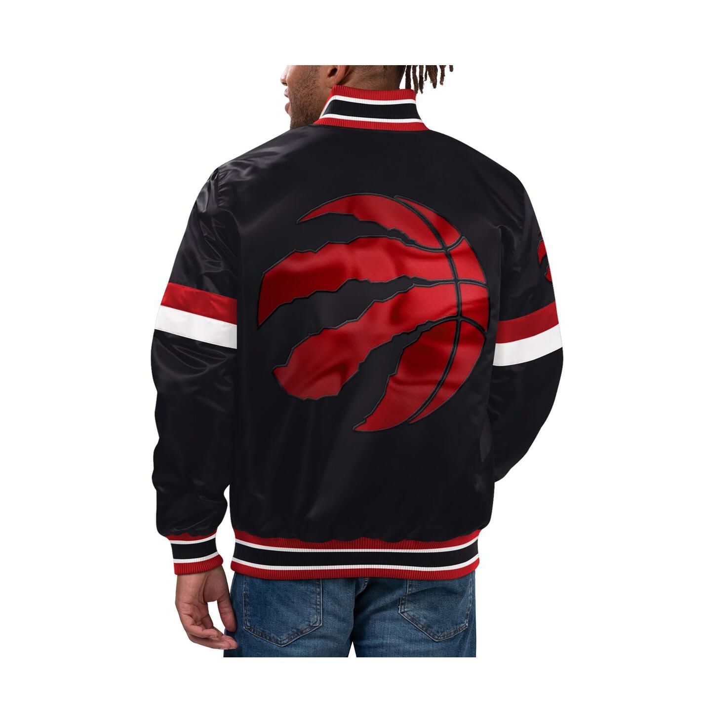 Мужская куртка Starter Black Toronto Raptors Home Game Satin Full-Snap Varsity — фото 2