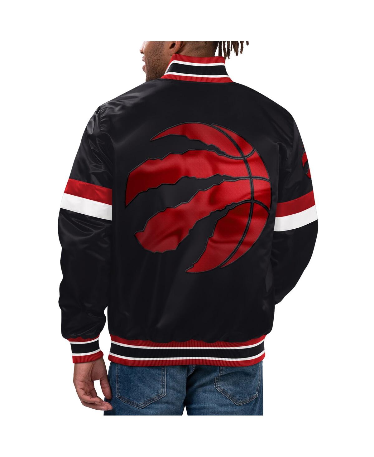 Shop Starter Men's  Black Toronto Raptors Home Game Satin Full-snap Varsity Jacket