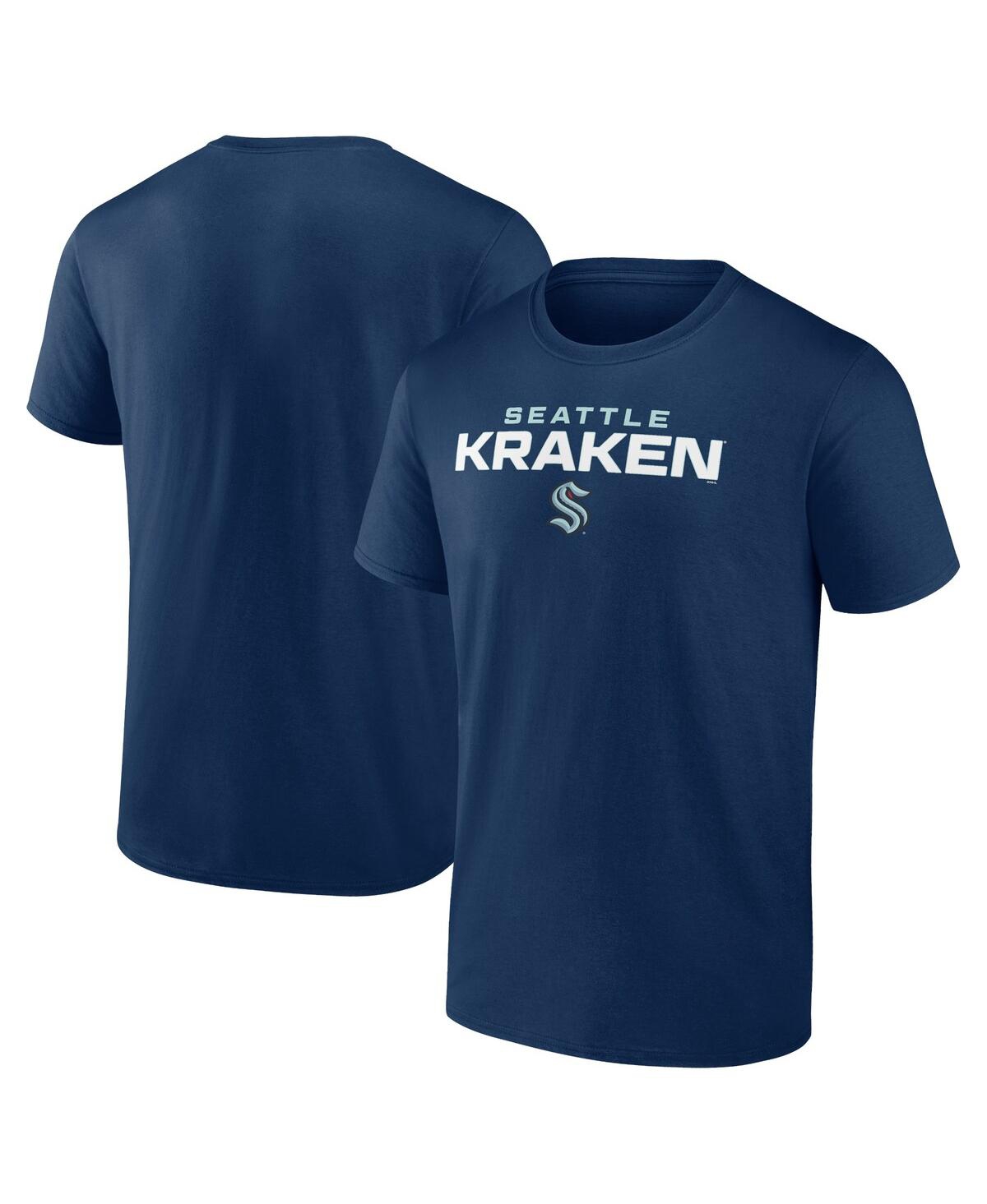 Shop Fanatics Men's  Deep Sea Blue Seattle Kraken Barnburner T-shirt