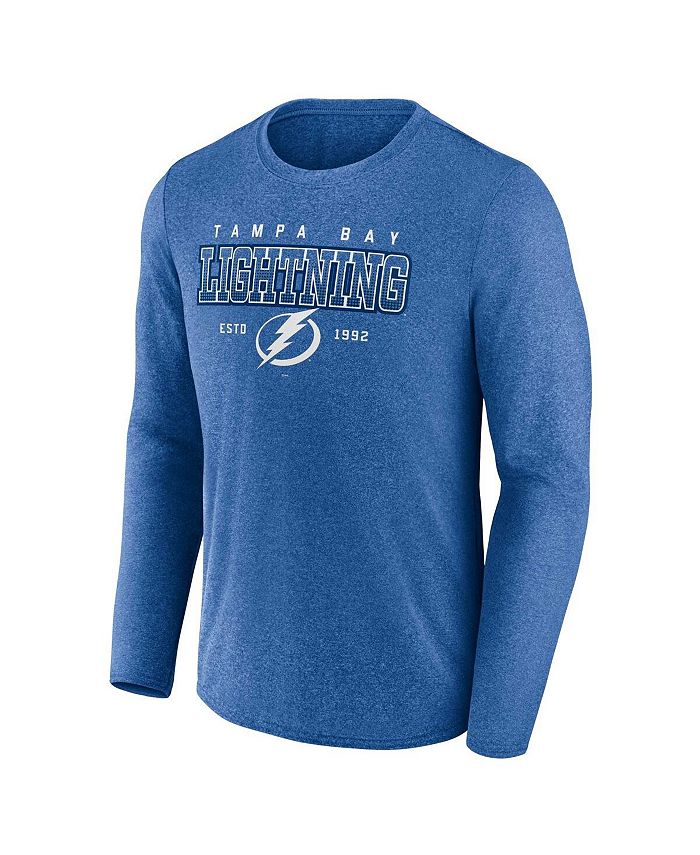 Fanatics Men's Branded Heather Blue Tampa Bay Lightning Long Sleeve Tshirt Macy's