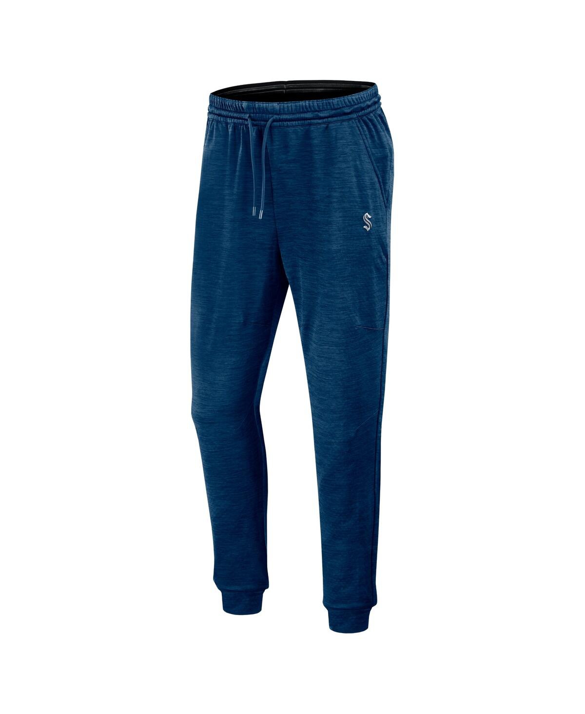 Shop Fanatics Men's  Heather Deep Sea Blue Seattle Kraken Authentic Pro Fleece Sweatpants