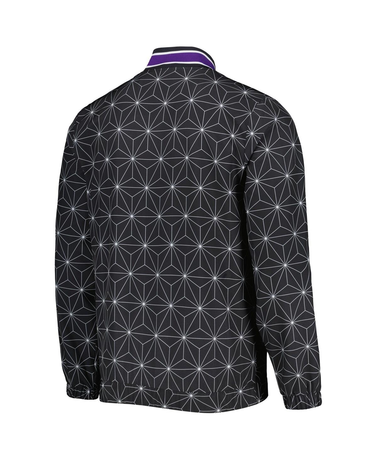 Starter Black Los Angeles Lakers In-field Play Fashion Satin Full-zip Varsity Jacket In Black