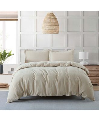 Pre-washed Linen 3-Pc. Duvet Cover Set, Full/Queen