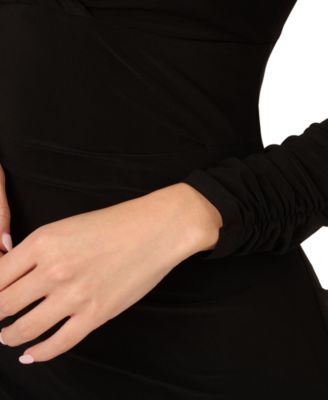 Adrainna Papell Women's Long-Sleeve Tuxedo Gown