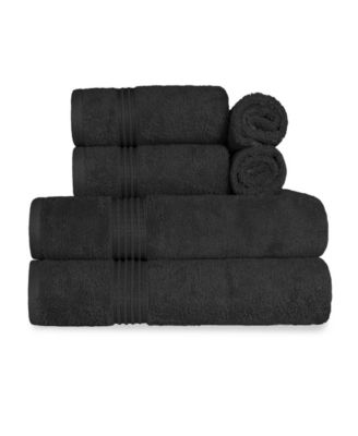 Solid Quick Drying Egyptian Cotton 6 Piece Bath Towel Set