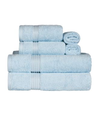 Solid Quick Drying Egyptian Cotton 6 Piece Bath Towel Set