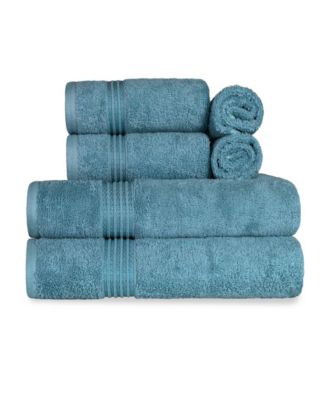 Solid Quick Drying Egyptian Cotton 6 Piece Bath Towel Set