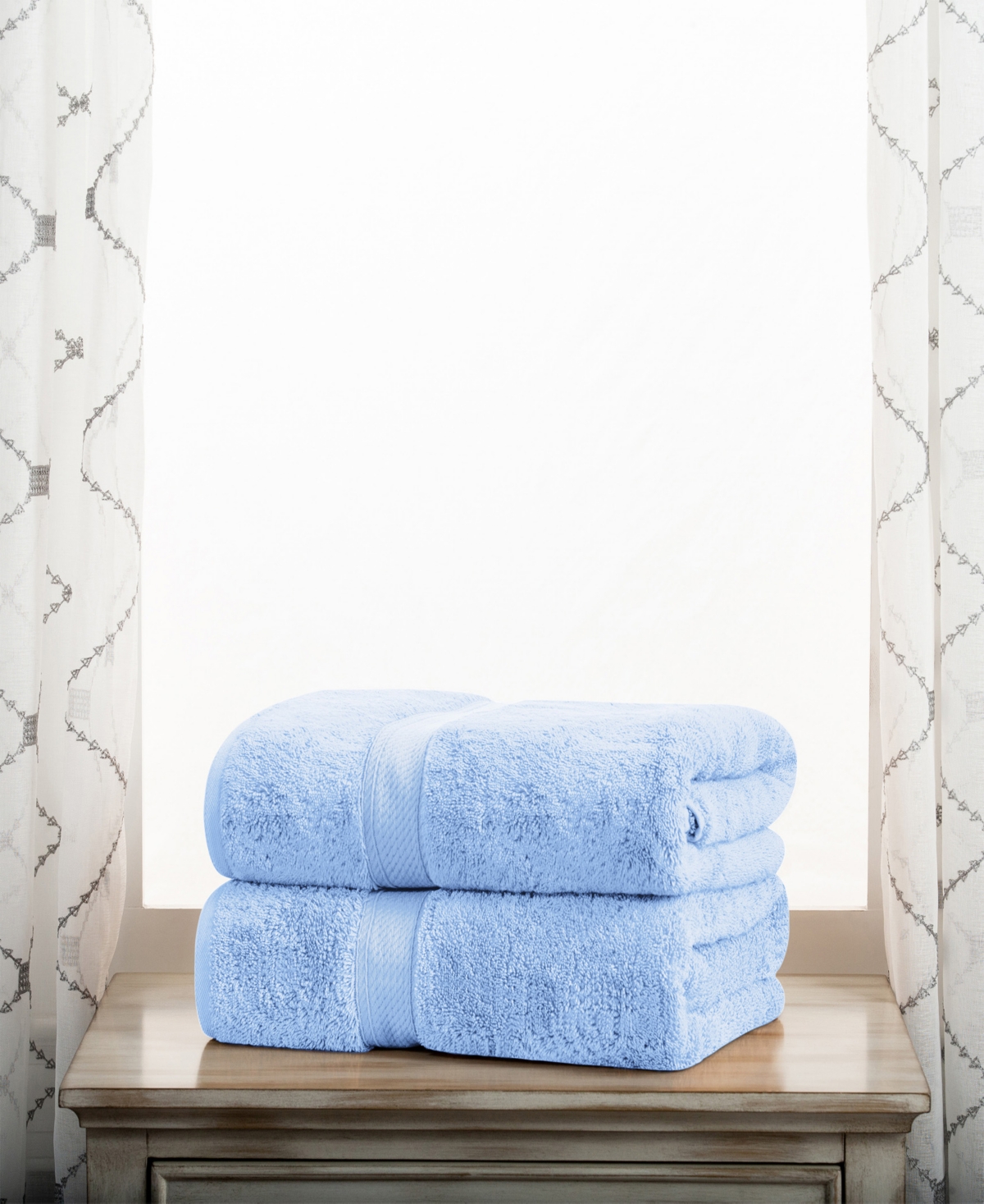 Superior Highly Absorbent Egyptian Cotton 2-piece Ultra Plush Solid Bath Towel Set In Light Blue