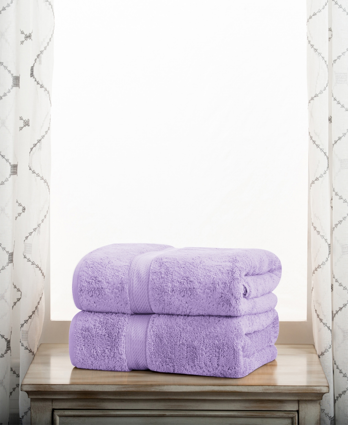 Superior Highly Absorbent Egyptian Cotton 2-piece Ultra Plush Solid Bath Towel Set In Purple