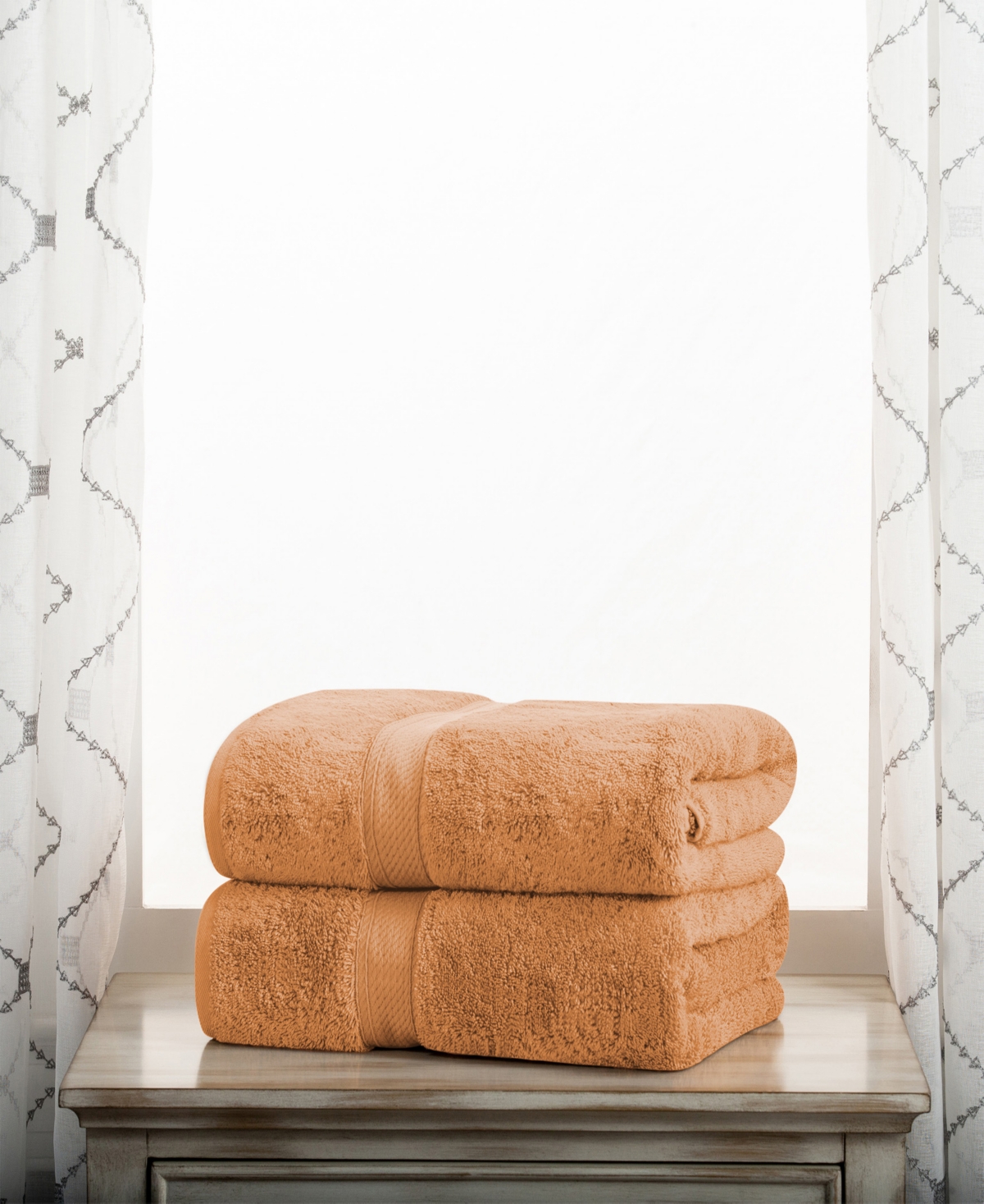 Superior Highly Absorbent Egyptian Cotton 2-piece Ultra Plush Solid Bath Towel Set In Rust