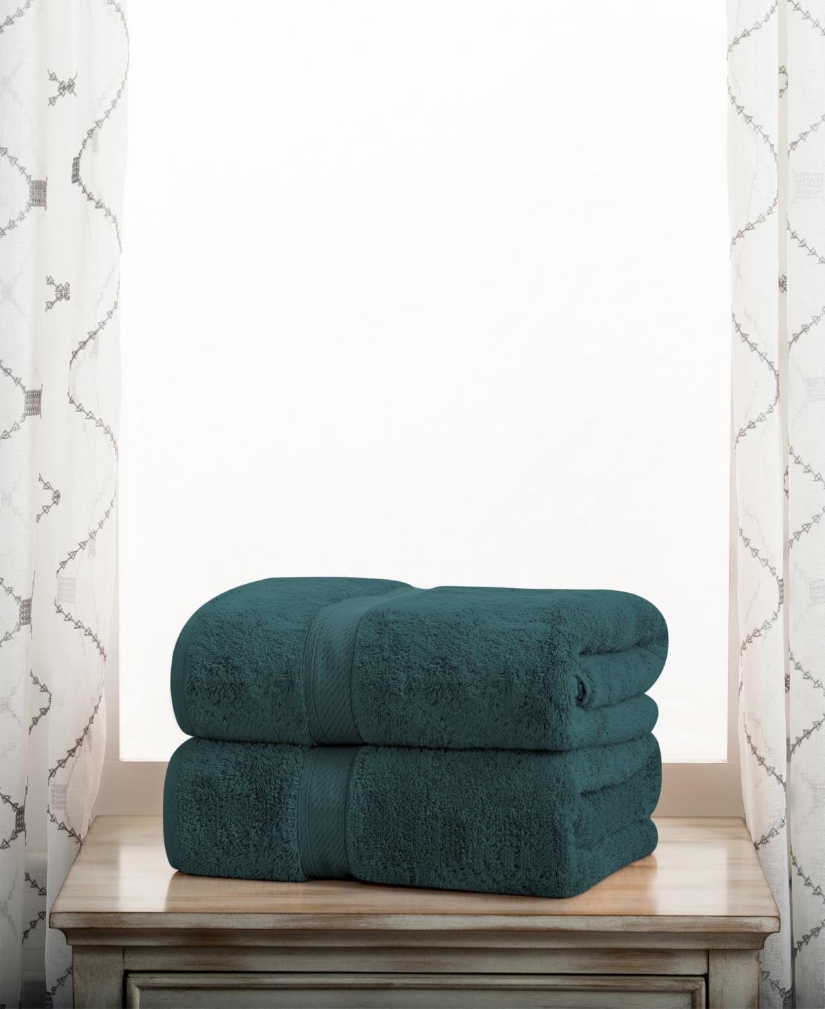 Superior Highly Absorbent Egyptian Cotton 2-piece Ultra Plush Solid Bath Towel Set In Teal