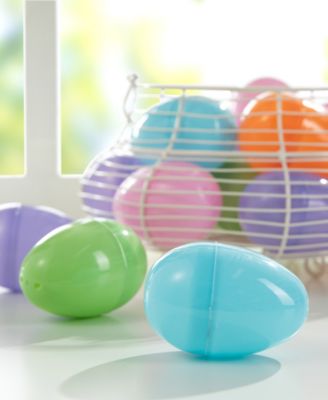 60 Pack 3" H Easter Plastic Fillable Eggs in 6 Assorted Colors, 10 of Each