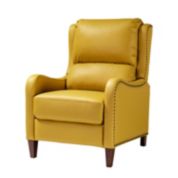 Yellow leather chairs for clearance sale