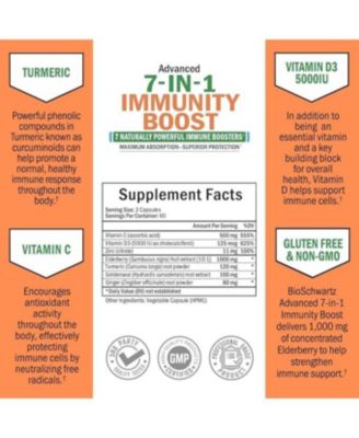 Immune Support Supplement - Zinc, Vitamin C, D3, Elderberry, Goldenseal - Immunity Vitamins, 120 Capsules