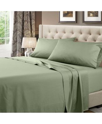 600-Thread Count Solid Cotton 4-Pc. Full Sheet Set