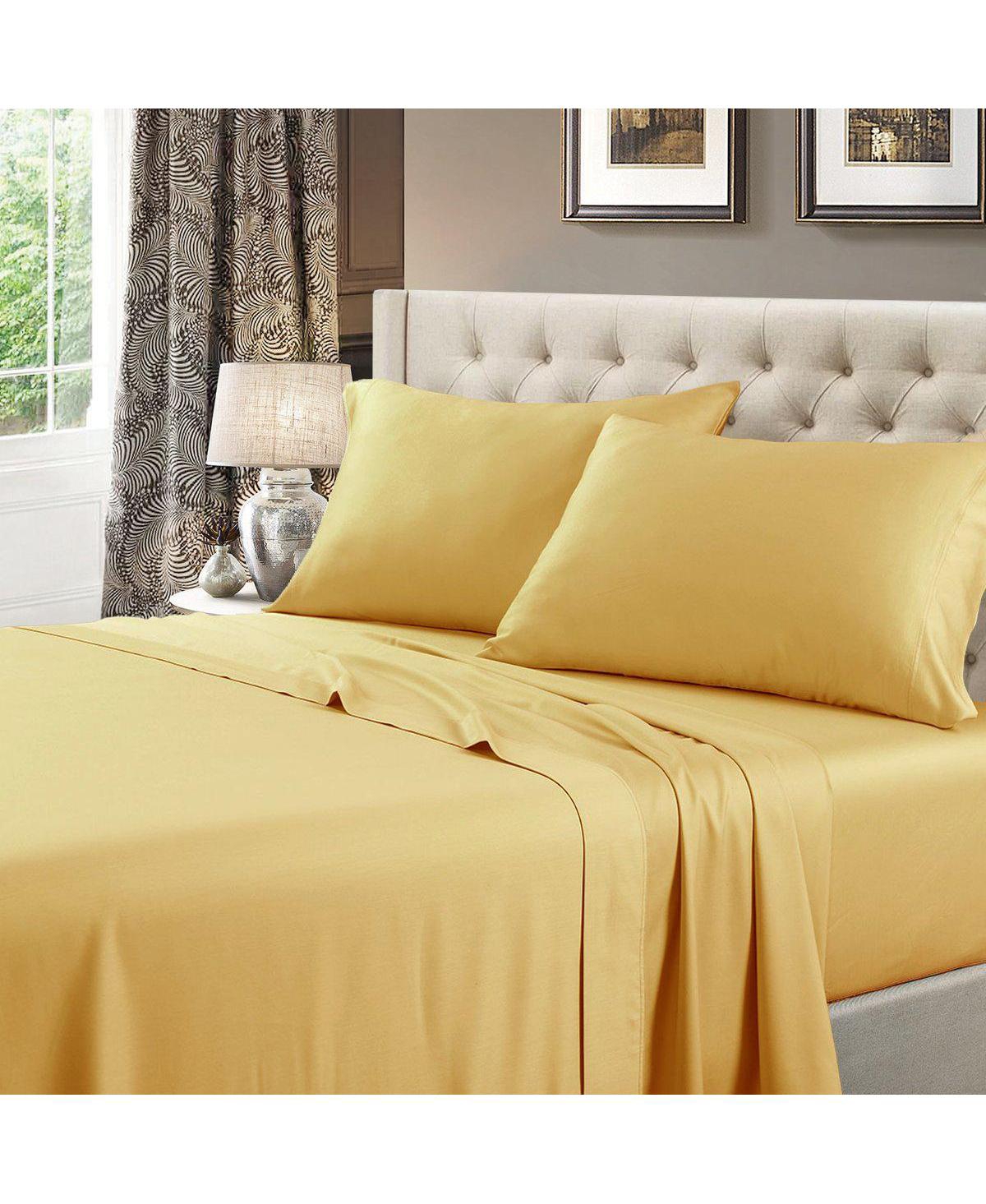 Egyptian Linens 600 Thread Count Solid Cotton Sheets Set, California King In Gold