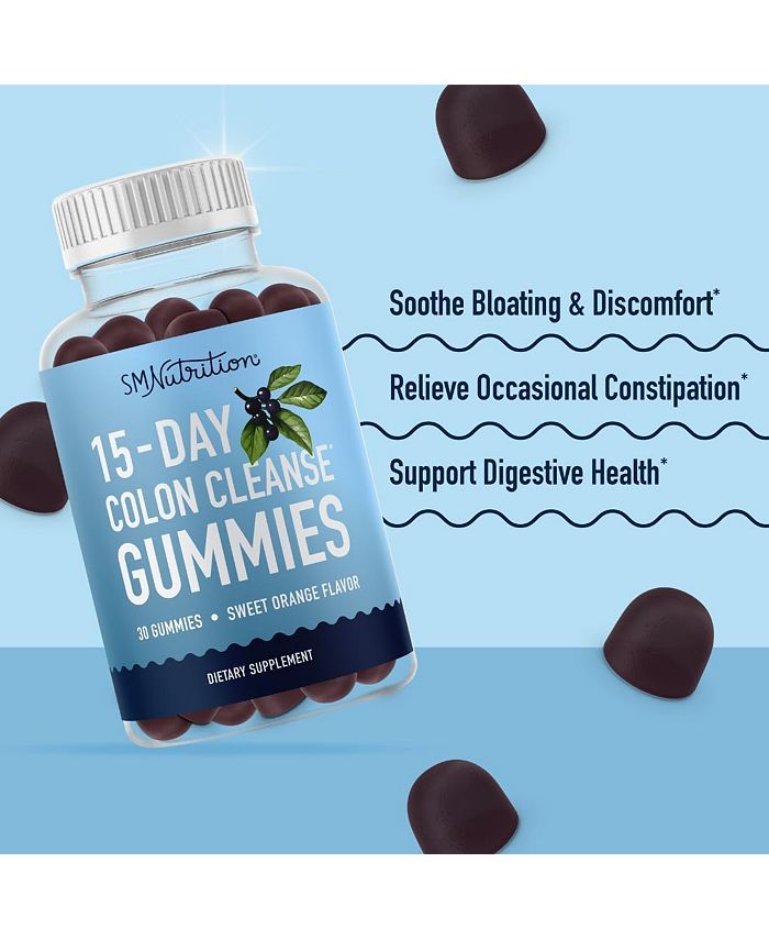 SM Nutrition Colon Cleanse & Detox Gummies Occasional Constipation & Bloating Relief Fast