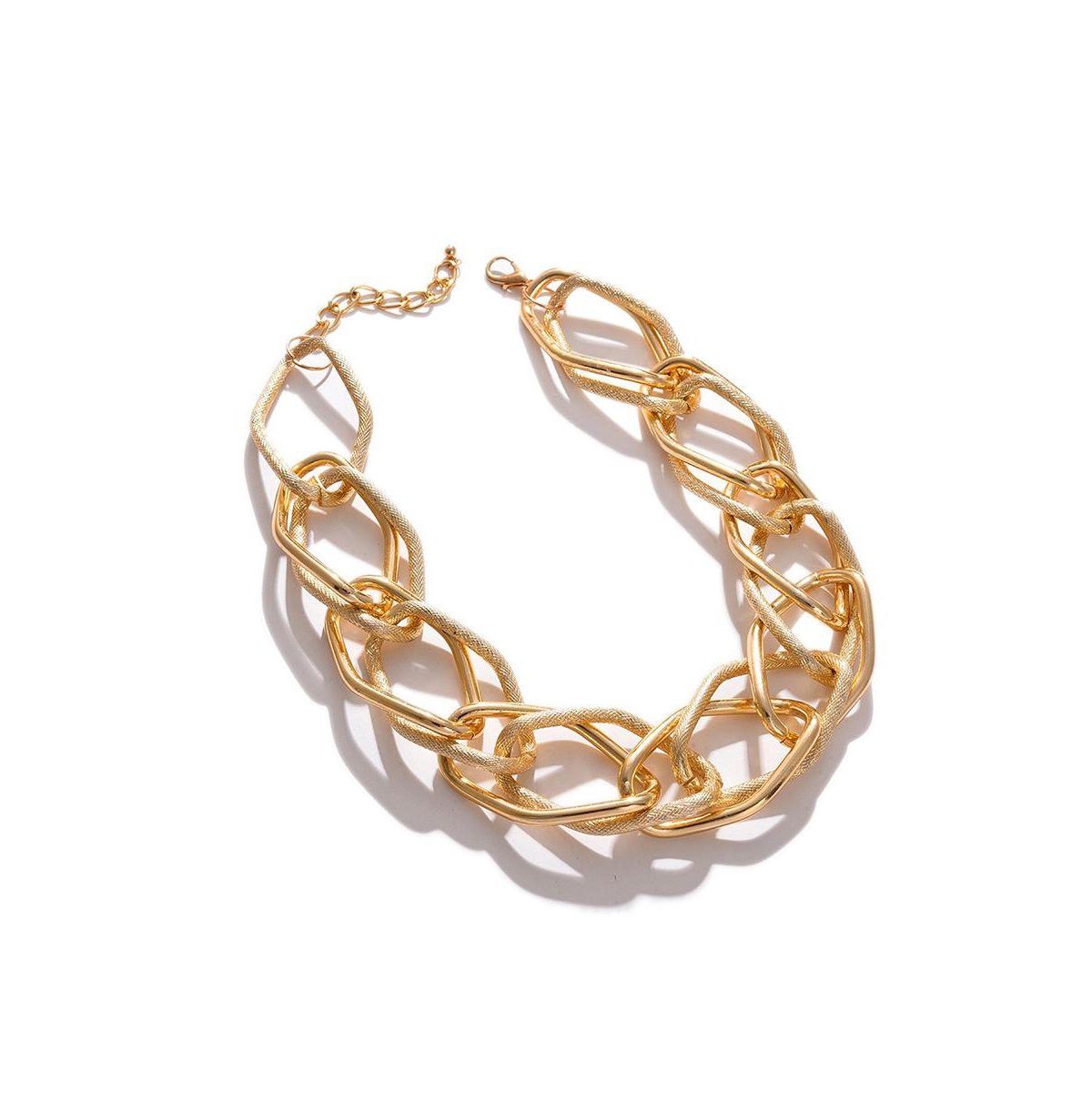 Women's Gold Metallic Chainlink Necklace - Gold