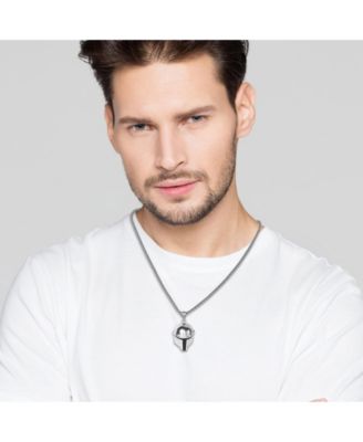 Star Wars Boba Fett Helmet Pendant Necklace, Stainless Steel, 22" Box Chain