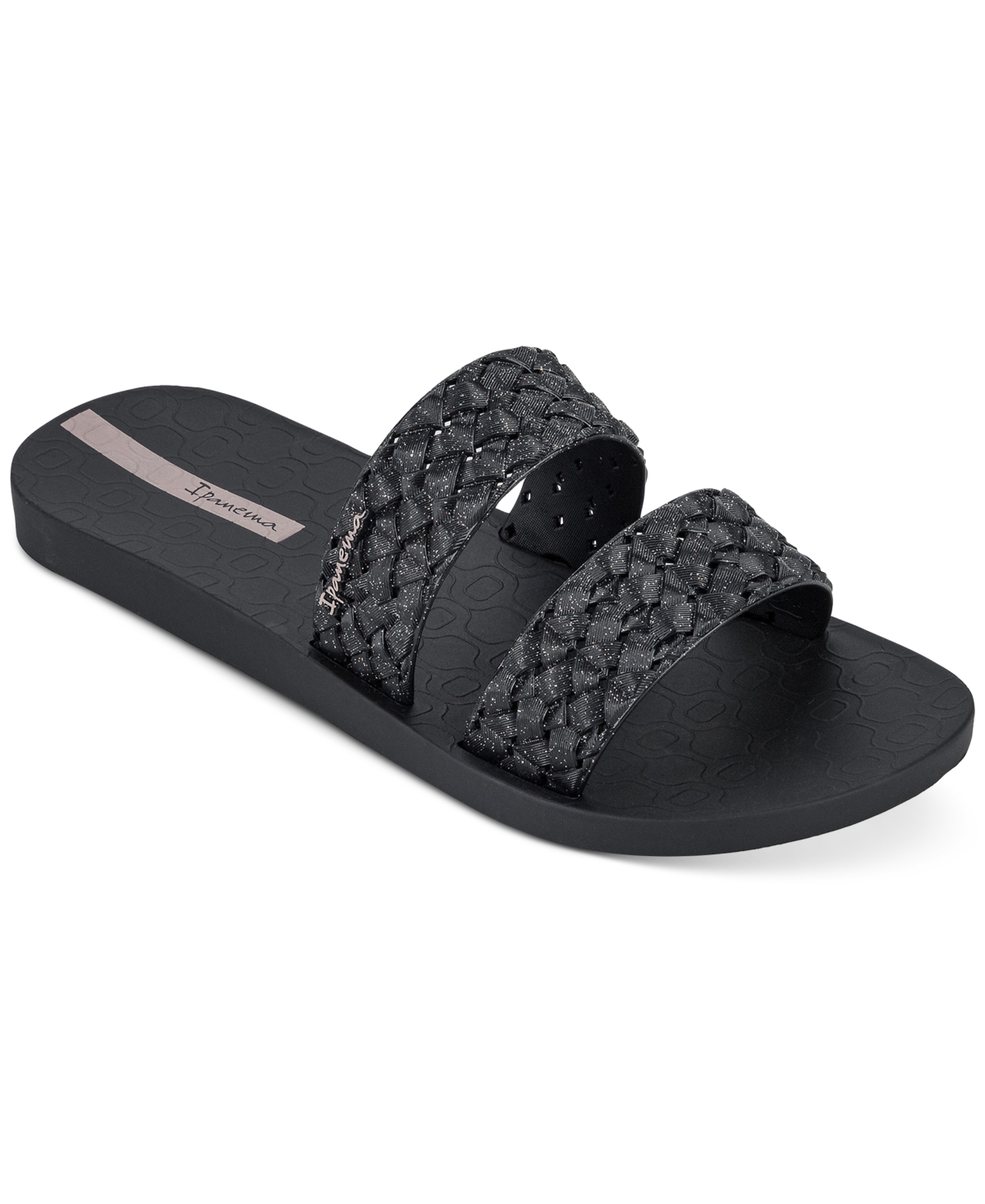 Renda Ii Fem Slide Sandals - Black Glitter