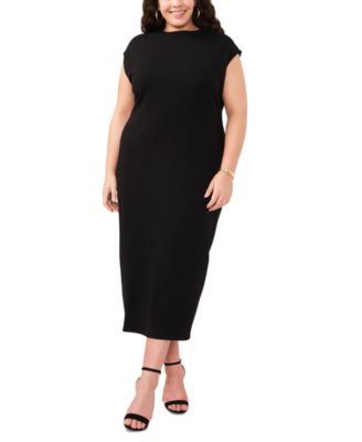 Vince Camuto - Plus Size Mock-Neck Dropped-Shoulder Midi Dress