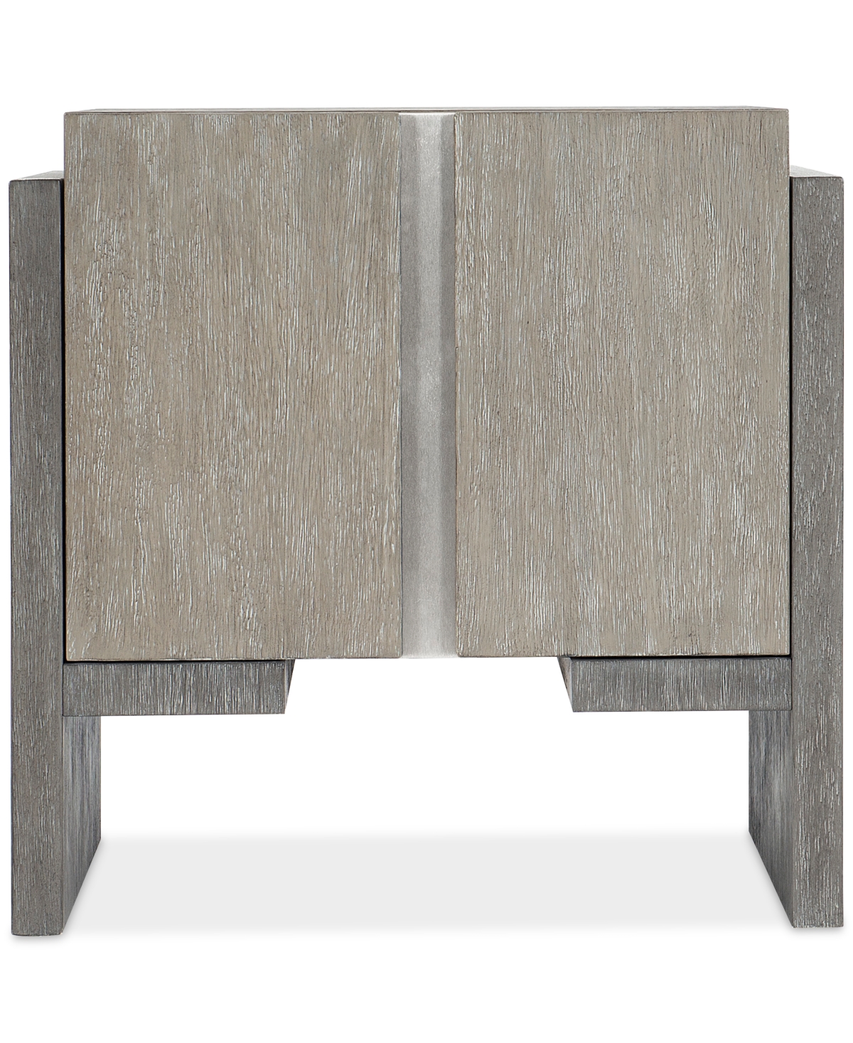 Bernhardt Foundations End Table With Doors In Grey
