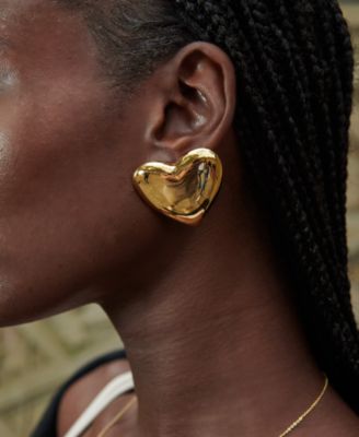 Vintage Heart Statement Stud Earrings